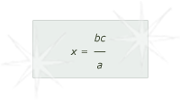 x equals bc over a