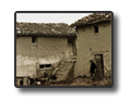 Unbaked clay buildings in Tuscany
