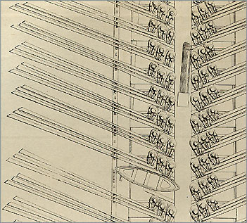 Arrangement of oarsmen