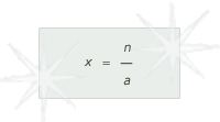 x equals n over a