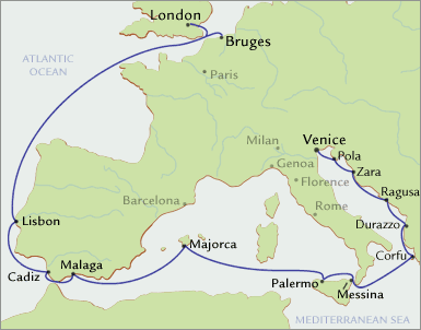 Galleys of Flanders route